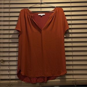 LOFT Women’s XL burnt orange rust flowy blouse